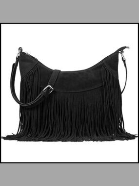 Fringe Hobo Crossbody Bag Suede Western Boho Slouchy Purse